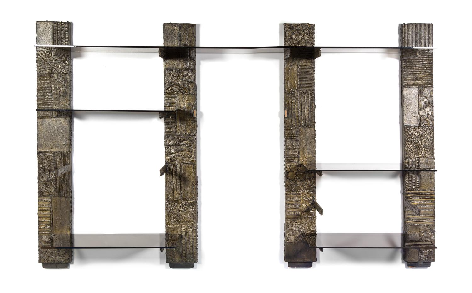 Paul Evans (American, 1931-1987), DIRECTIONAL, 1972, shelving unit, comprising four uprights