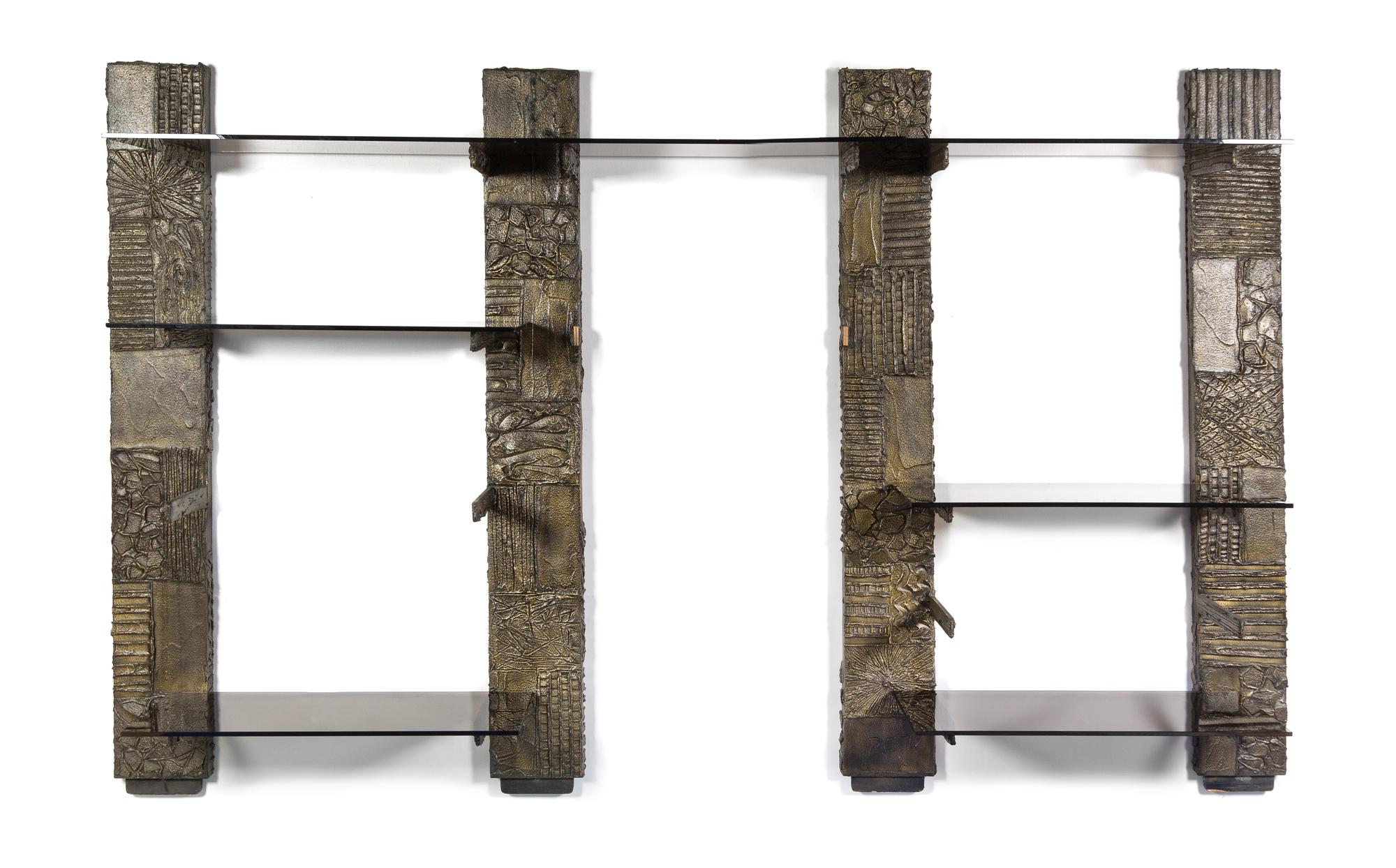 Paul Evans (American, 1931-1987), DIRECTIONAL, 1972, shelving unit, comprising four uprights