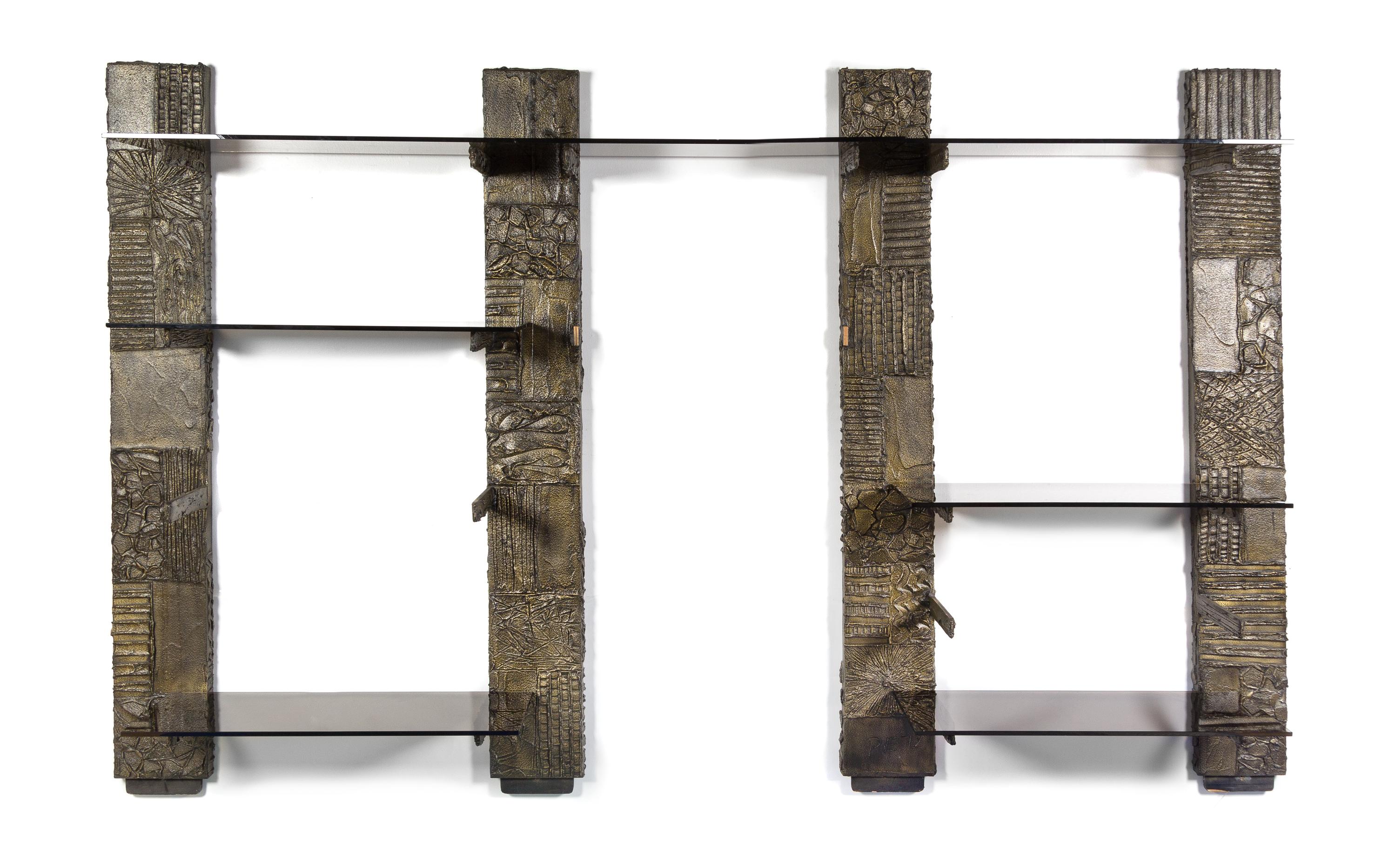 Paul Evans (American, 1931-1987), DIRECTIONAL, 1972, shelving unit, comprising four uprights
