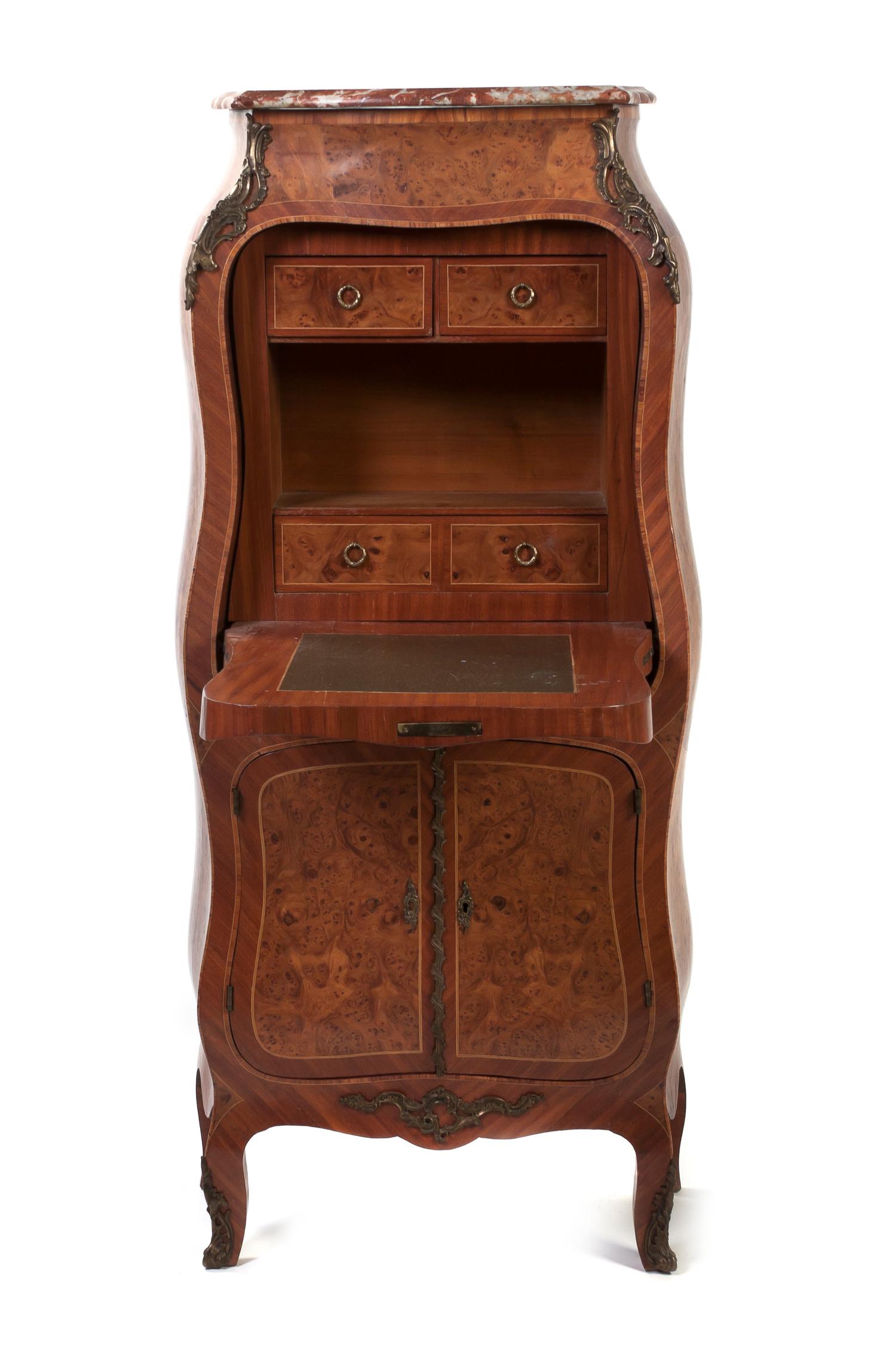 A Louis XV Style Secretaire a Abattant, E. Kahn & Cie, Height 56 1/2 x width 27 x depth 18 1/2 inches.