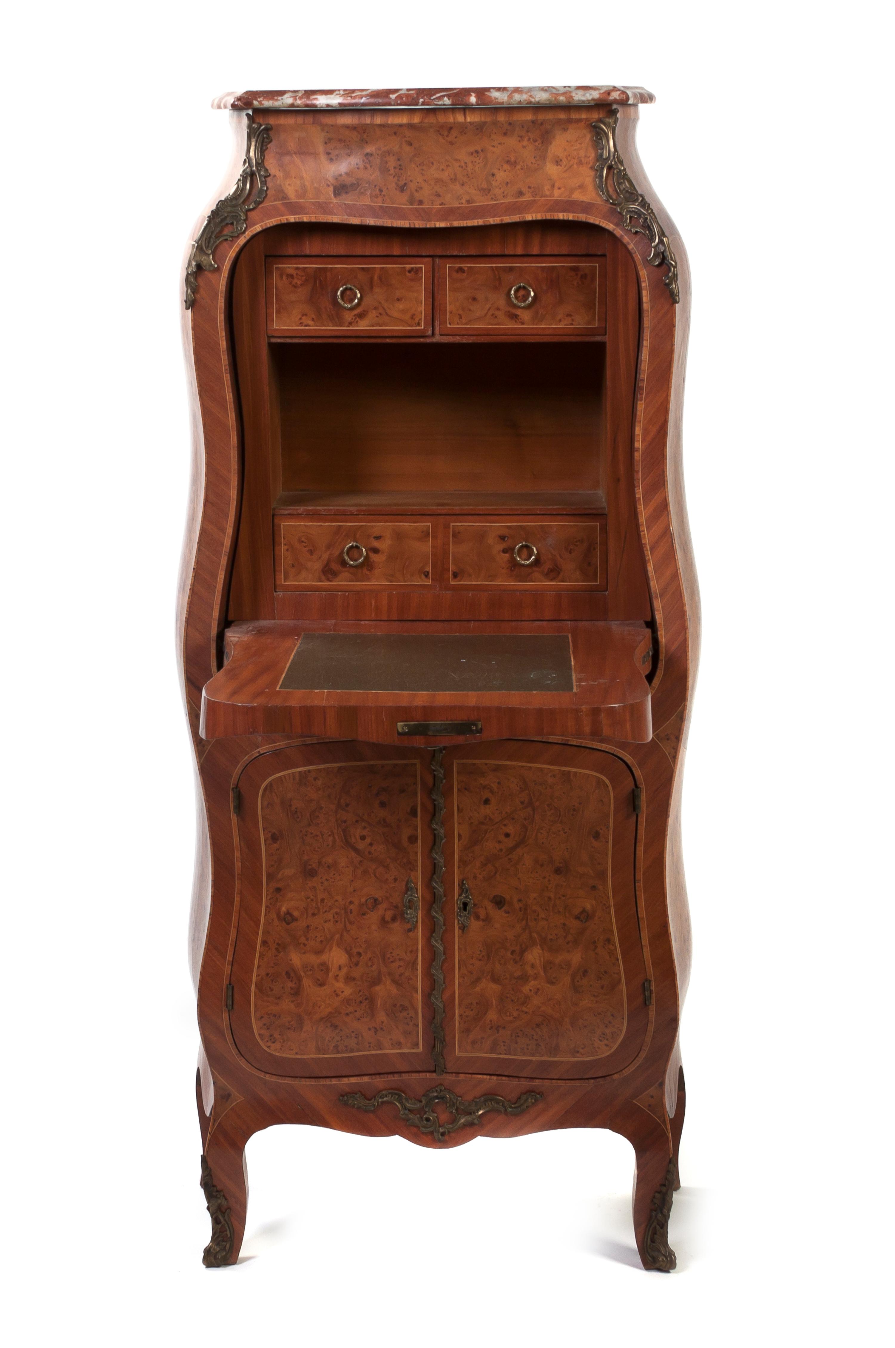 A Louis XV Style Secretaire a Abattant, E. Kahn & Cie, Height 56 1/2 x width 27 x depth 18 1/2 inches.