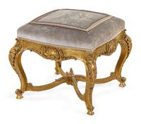 A Louis XV Style Giltwood Tabouret