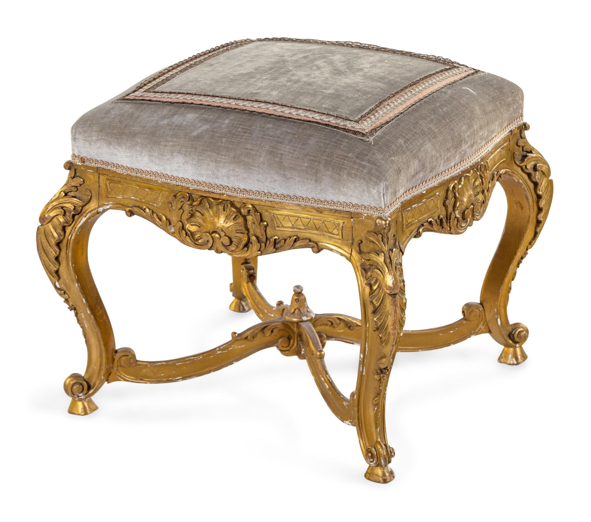 A Louis XV Style Giltwood Tabouret
