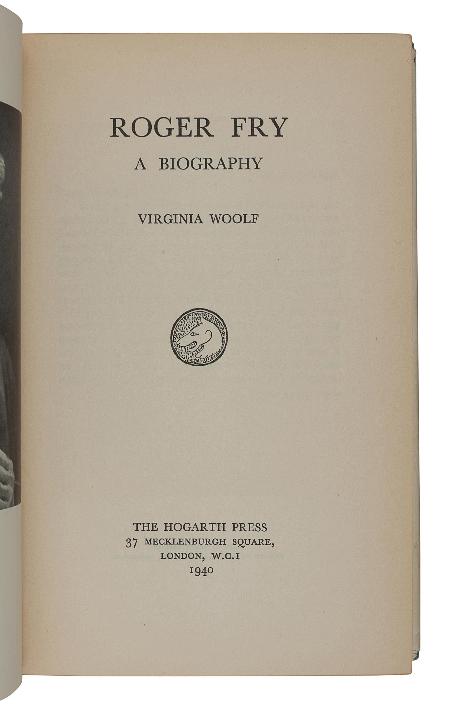 WOOLF, Virginia (1882-1941). A group of 6 works, comprising: