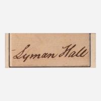 [Declaration of Independence] [Georgia] Hall, Lyman Cut Signature