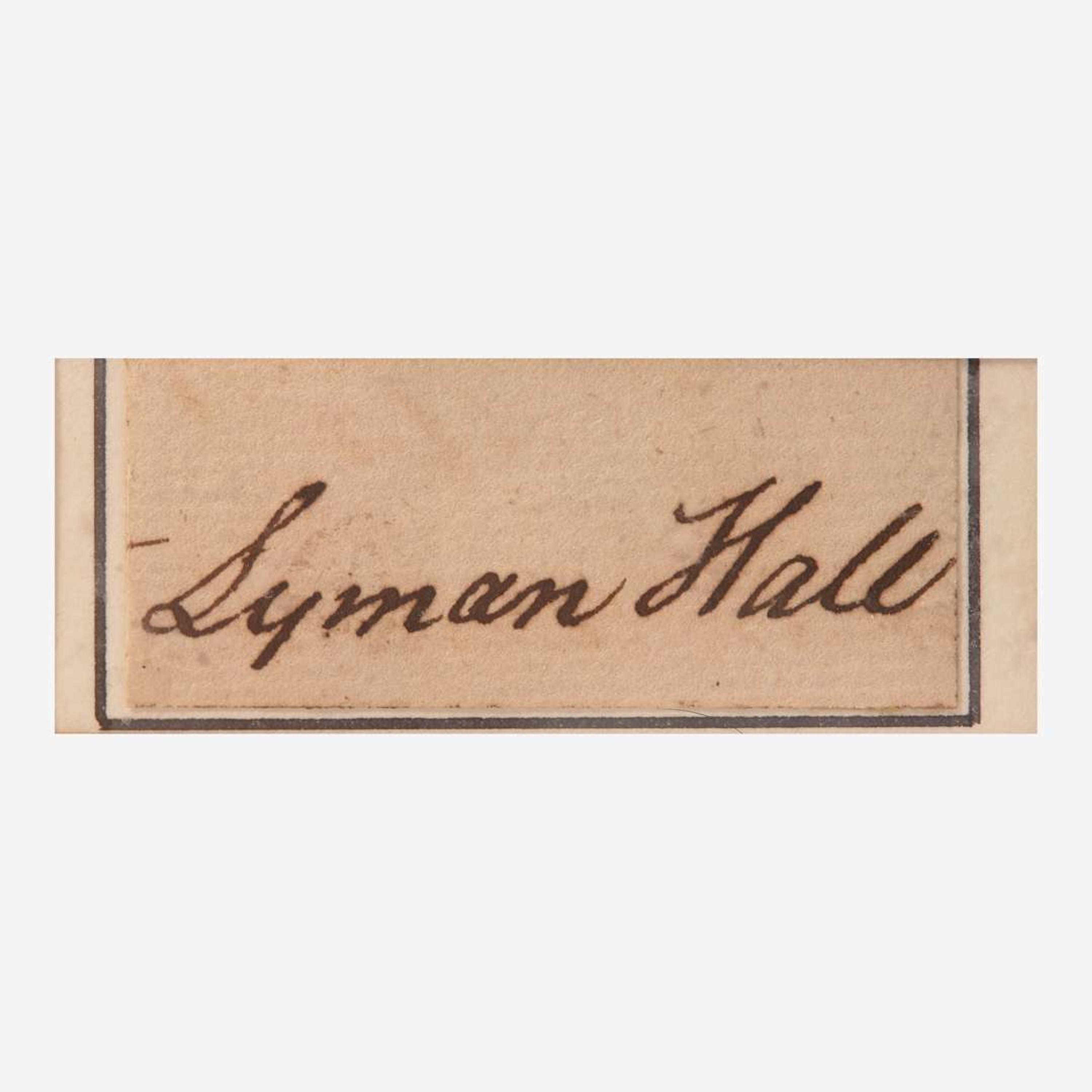 [Declaration of Independence] [Georgia] Hall, Lyman Cut Signature