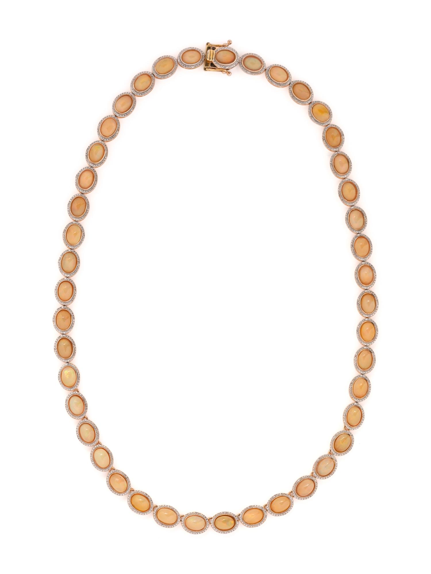 OPAL AND DIAMOND NECKLACE