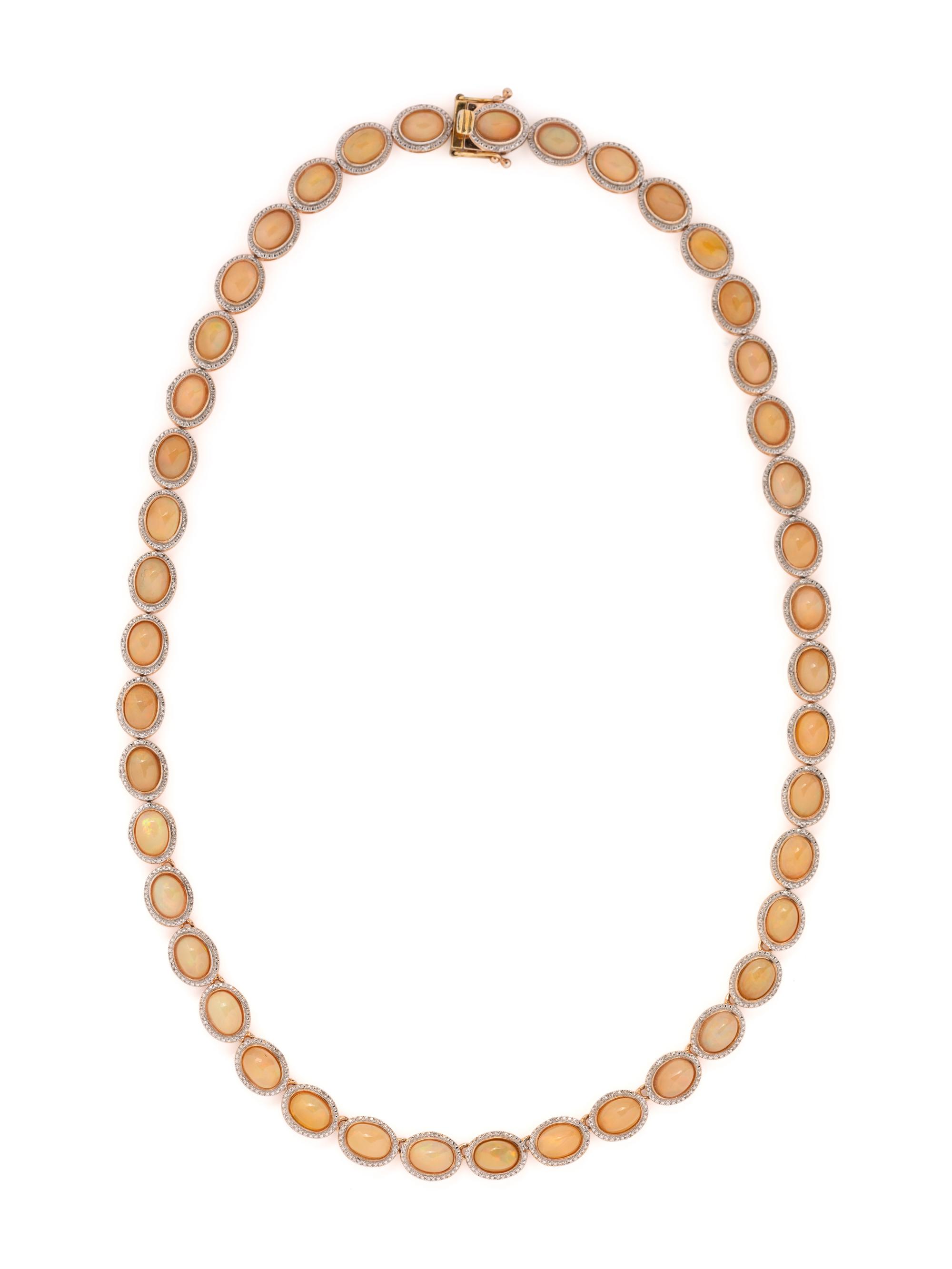 OPAL AND DIAMOND NECKLACE