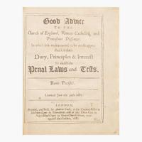 [Pennsylvania] (Penn, William) Good Advice to the Church of England, Roman Catholick, and Protestant Dissenter...