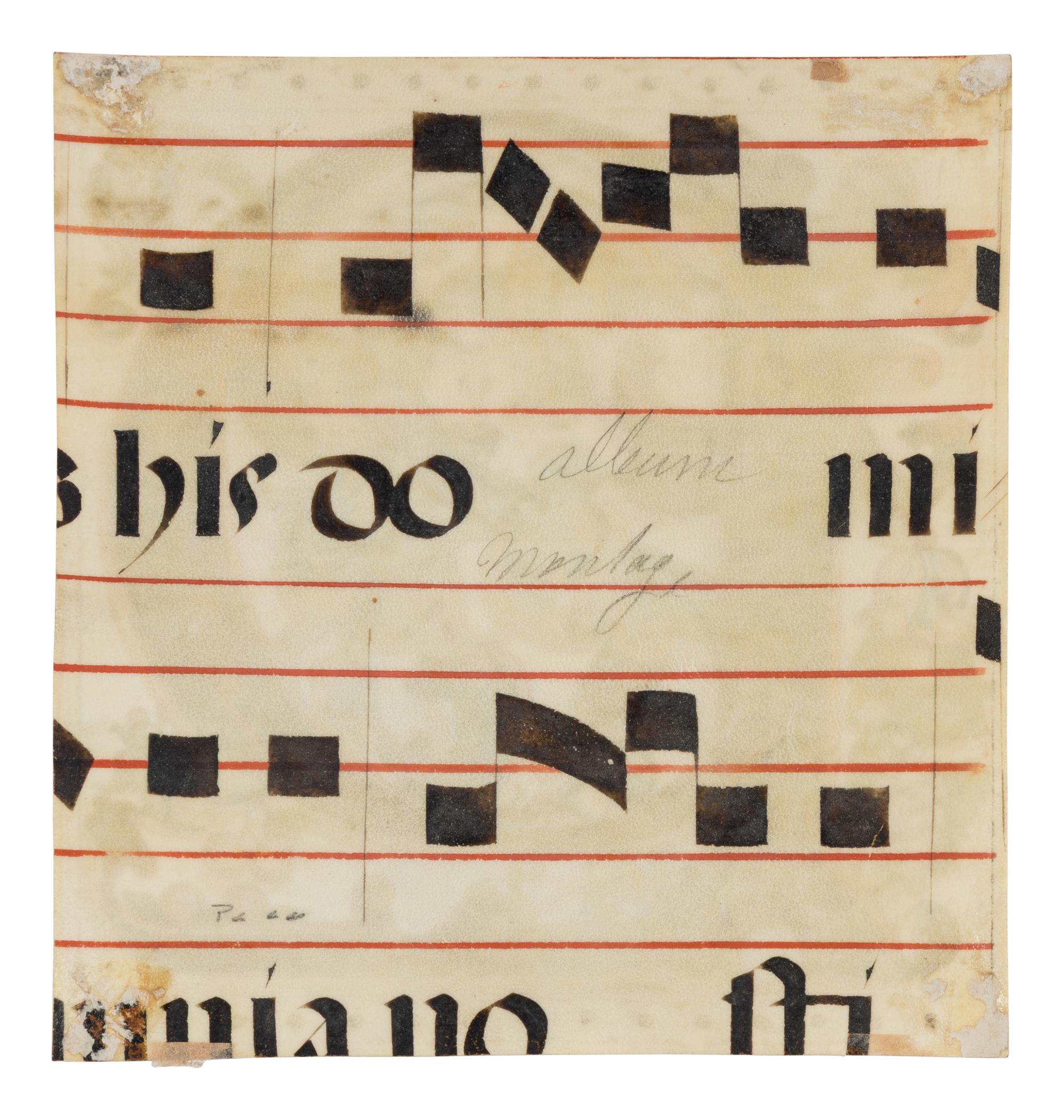 ANONYMOUS SPANISH ILLUMINATOR Cutting from a Gradual or Antiphonal with illuminated initial ‘P’ with putto holding Keys of Saint Peter, in Latin, illuminated manuscript on parchment [Spain, Seville? c. 1600]