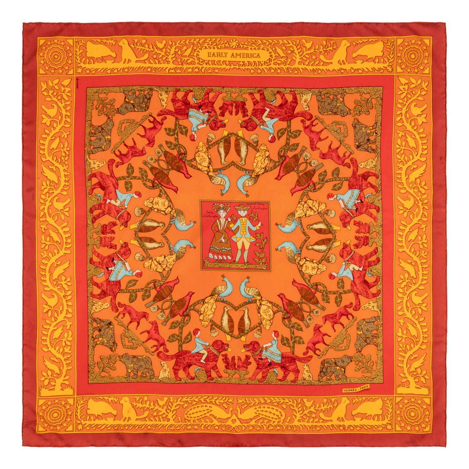 Hermès, Three Printed Silk Scarves