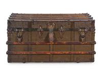 A Nailhead and Wood Mounted Steamer Trunk