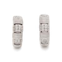 ROBERTO COIN, WHITE GOLD AND DIAMOND 'APPASSIONATA' EARCLIPS