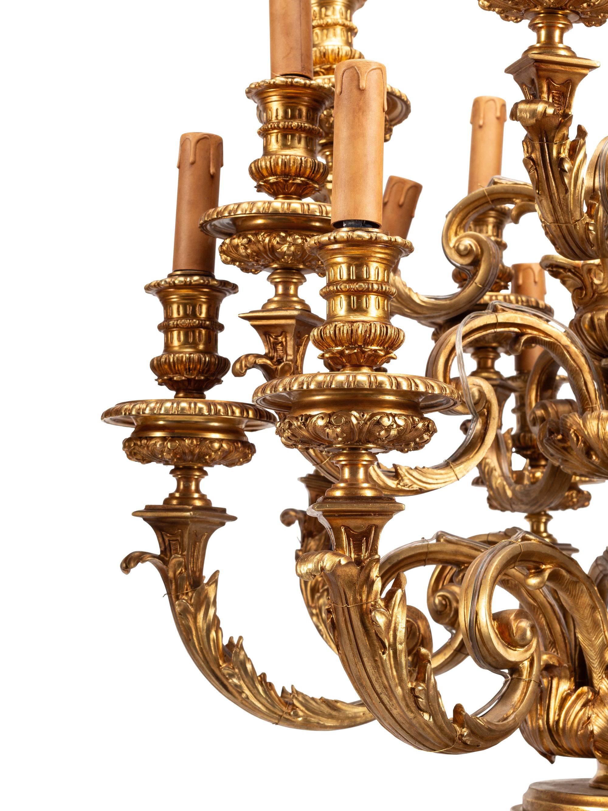 A Pair of Louis XVI Style Gilt Bronze Seventeen-Light Torchères