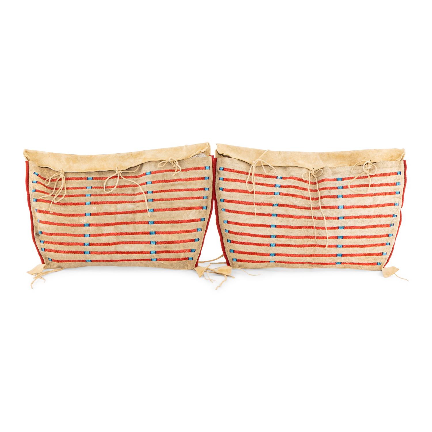Apsáalooke [Crow] Beaded Hide Possible Bags, Matched Pair
