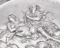A German Renaissance Revival .800 silver repoussé tray, Bruckmann & Sohne, Heilbronn, Germany, circa 1900
