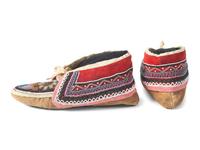 Maliseet Beaded Hide Moccasins