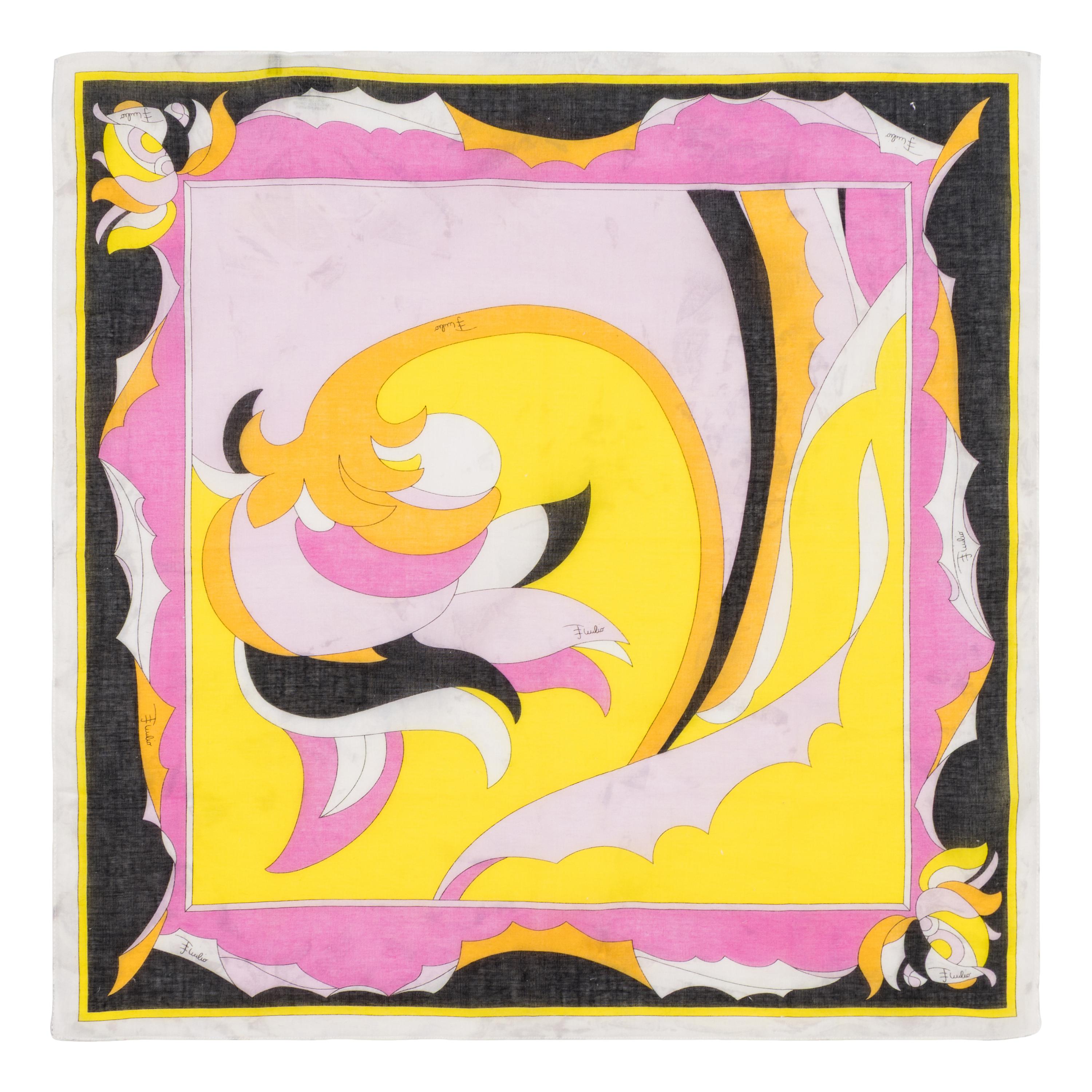 Pucci & Leonard; Lot of Eight Scarves, Handkerchiefs and Shawl