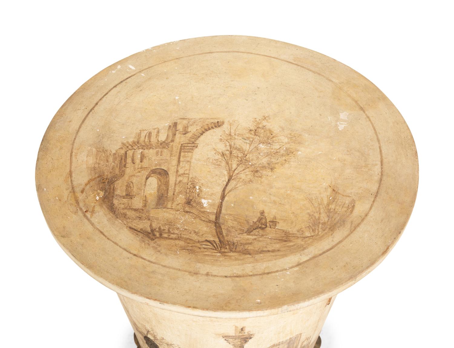 An Italian Neoclassical Painted Pedestal Cabinet