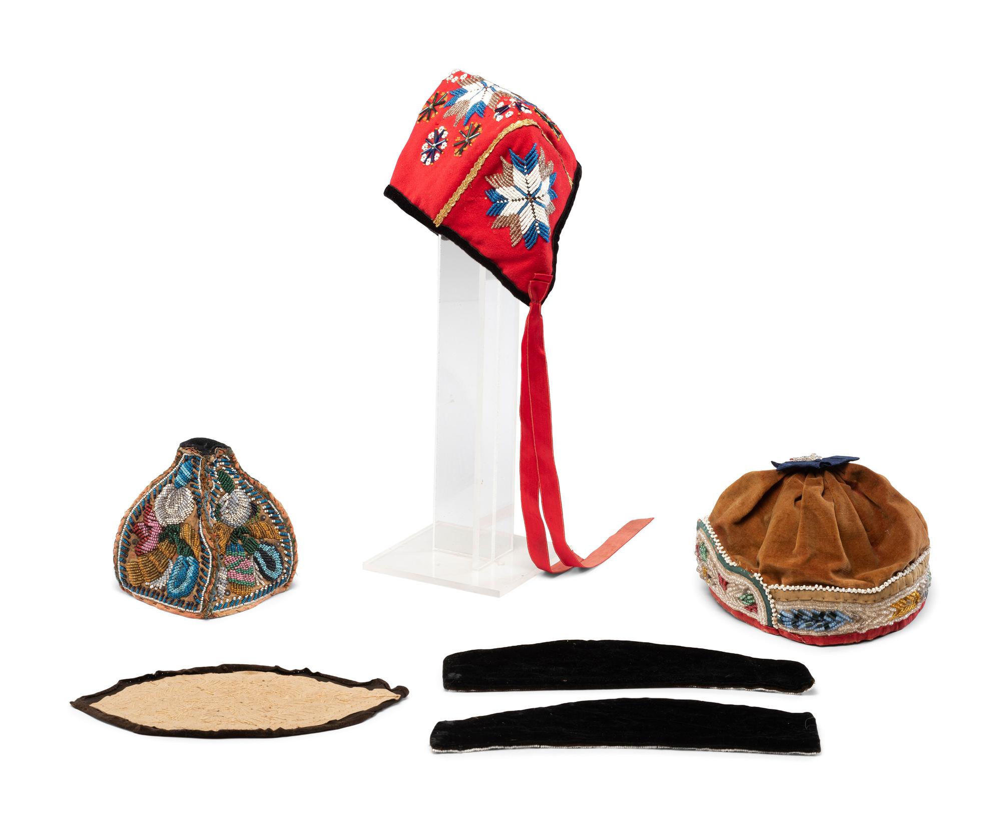 Northeastern Beaded Caps and Container