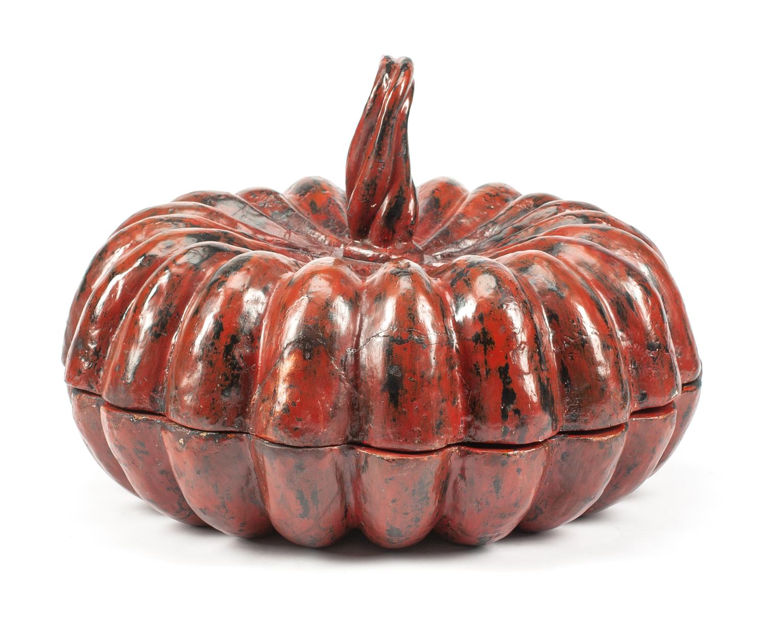 A Large Italian Papier-Mache Gourd-Form Box Diameter 26 inches.