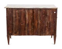 A North Italian Neoclassical Palisander, Ebony and Marquetry Marble-Top Bureau Commode