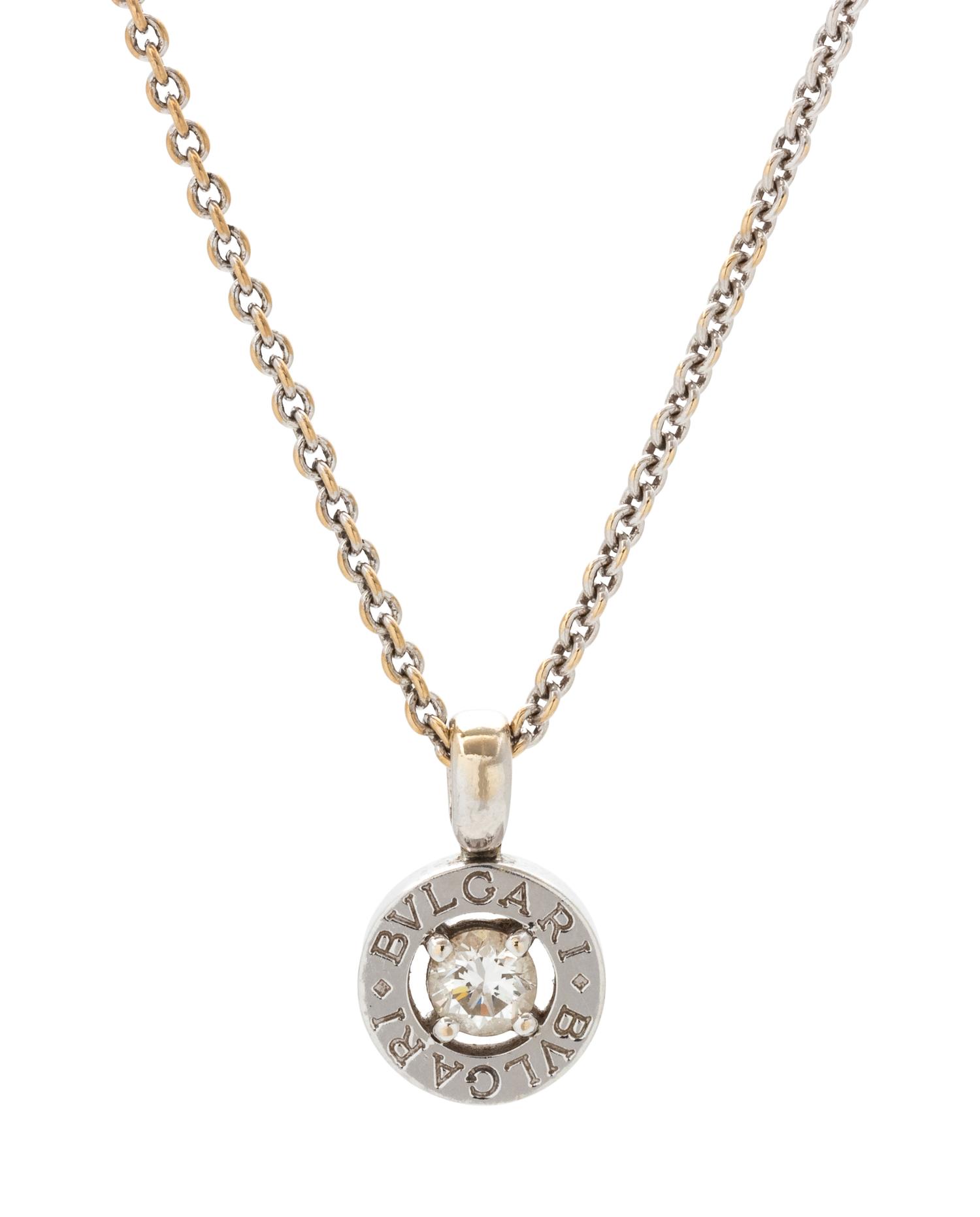 BVLGARI, WHITE GOLD AND DIAMOND PENDANT/NECKLACE