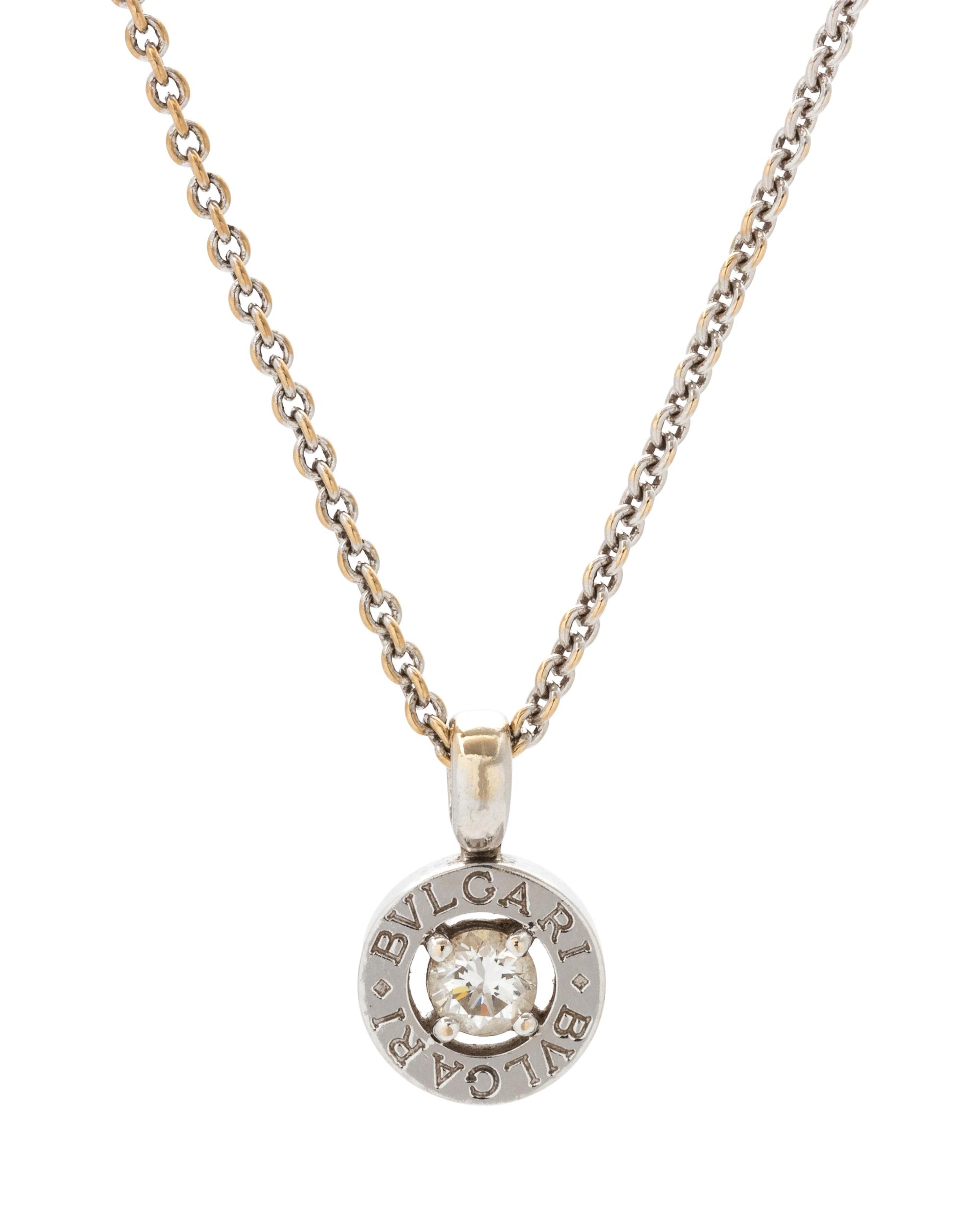 BVLGARI, WHITE GOLD AND DIAMOND PENDANT/NECKLACE