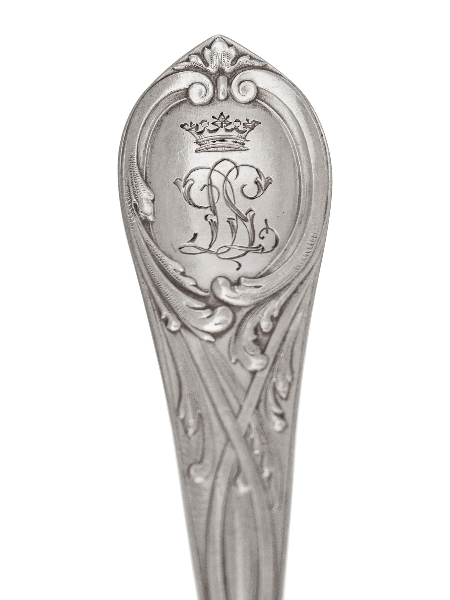 A Russian Silver Fish Service