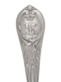 A Russian Silver Fish Service