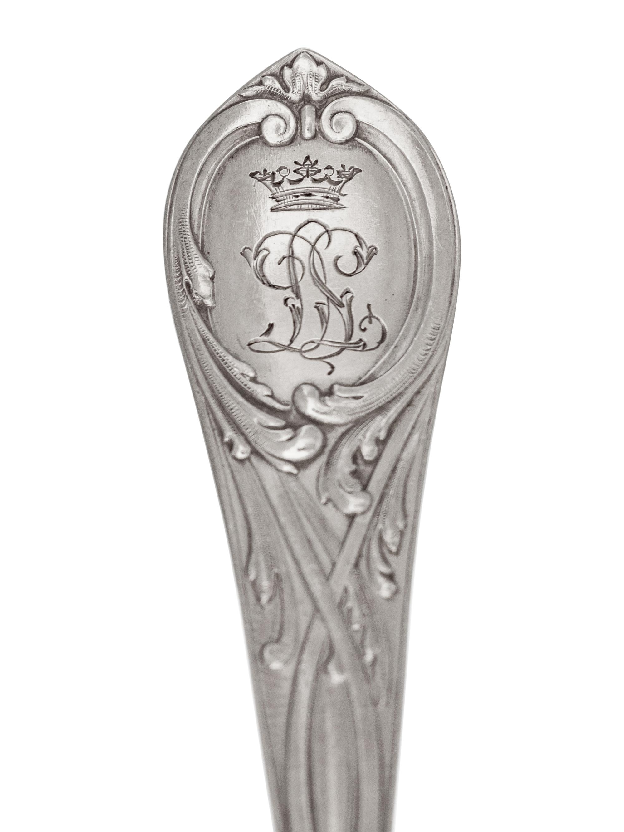 A Russian Silver Fish Service
