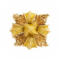 TIFFANY & CO, YELLOW GOLD AND ENAMEL PENDANT BROOCH