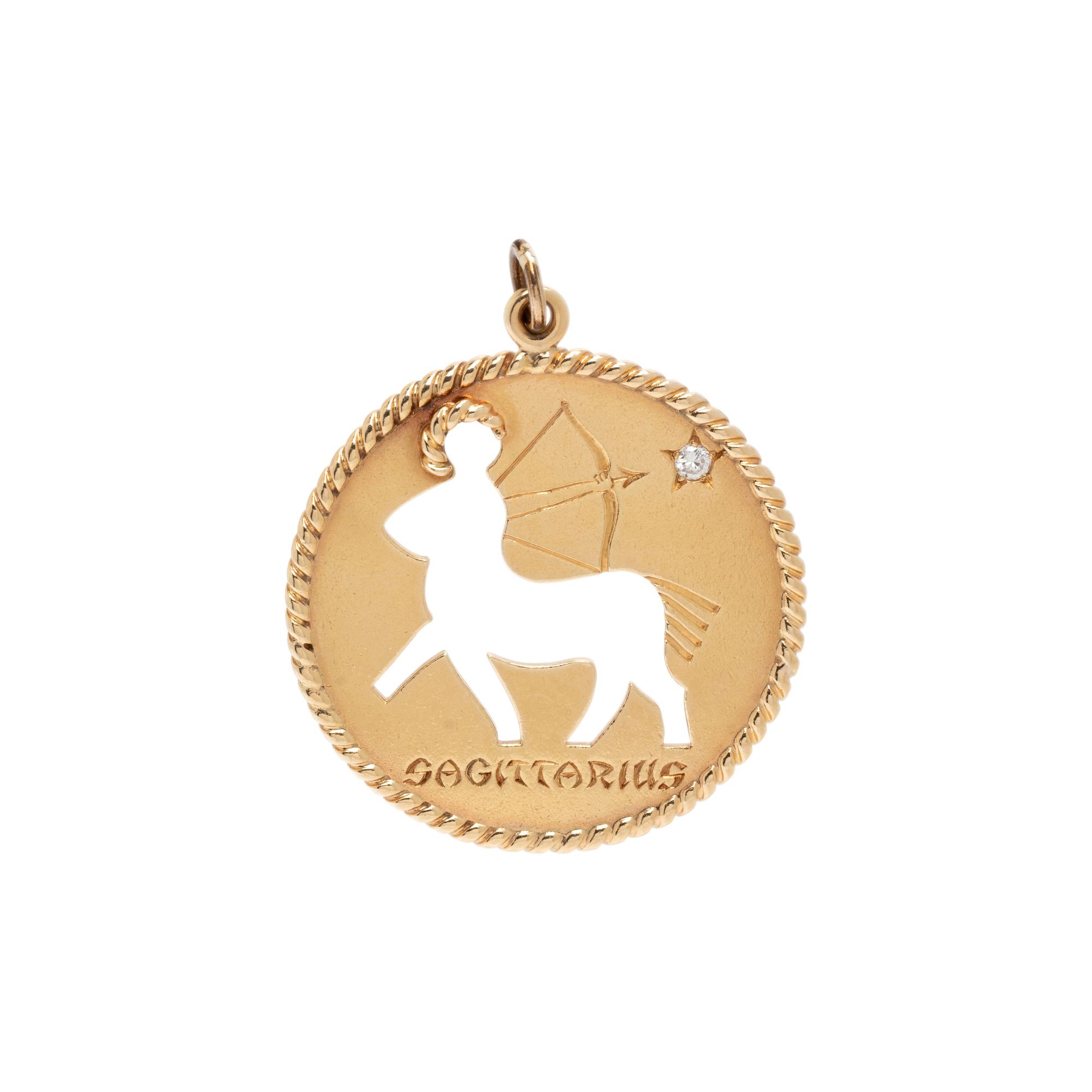 CARTIER, DIAMOND AND YELLOW GOLD SAGITTARIUS PENDANT