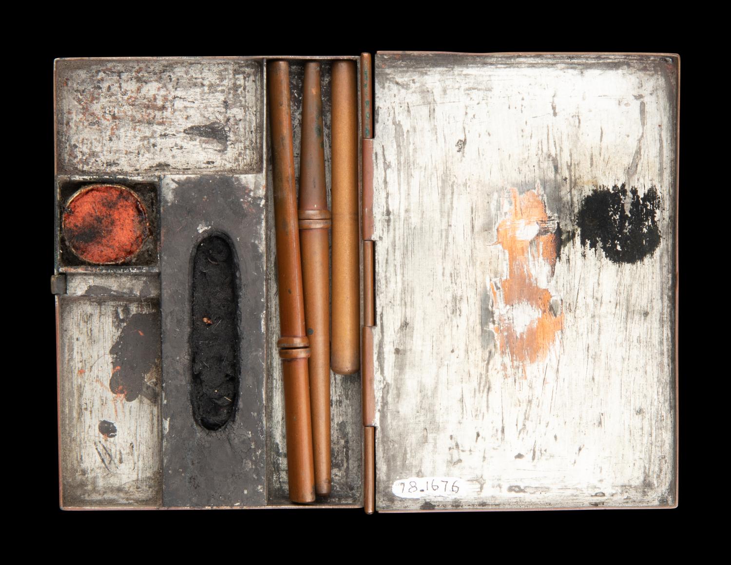 A Rare Japanese Silver Portable Tool Kit and Three Writing Sets
