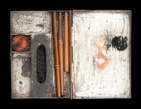 A Rare Japanese Silver Portable Tool Kit and Three Writing Sets