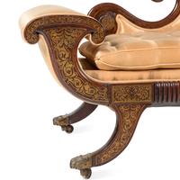 A Regency Brass-Inlaid Rosewood Méridienne