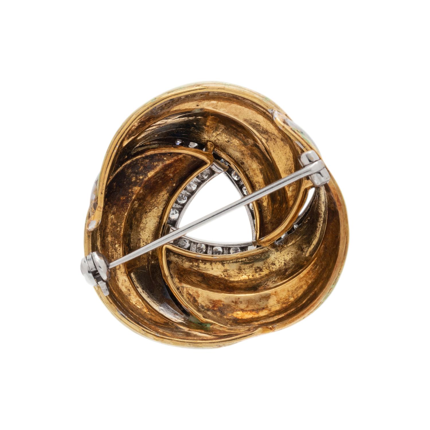 DIAMOND AND ENAMEL BROOCH