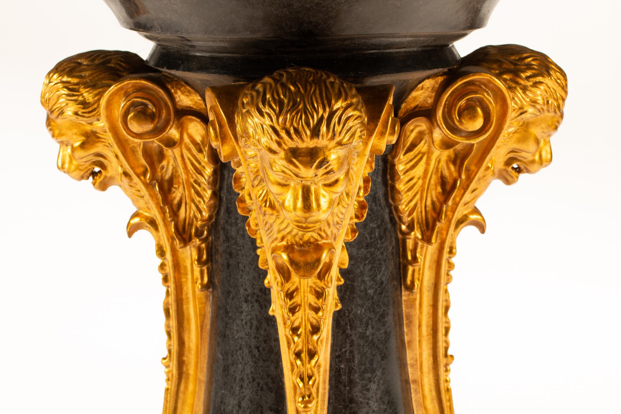 A Parcel Gilt Specimen Marble Center Table