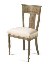 A Set of Four Painted Side Chairs