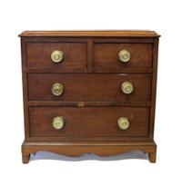 Miniature walnut four drawer chest early 19th century