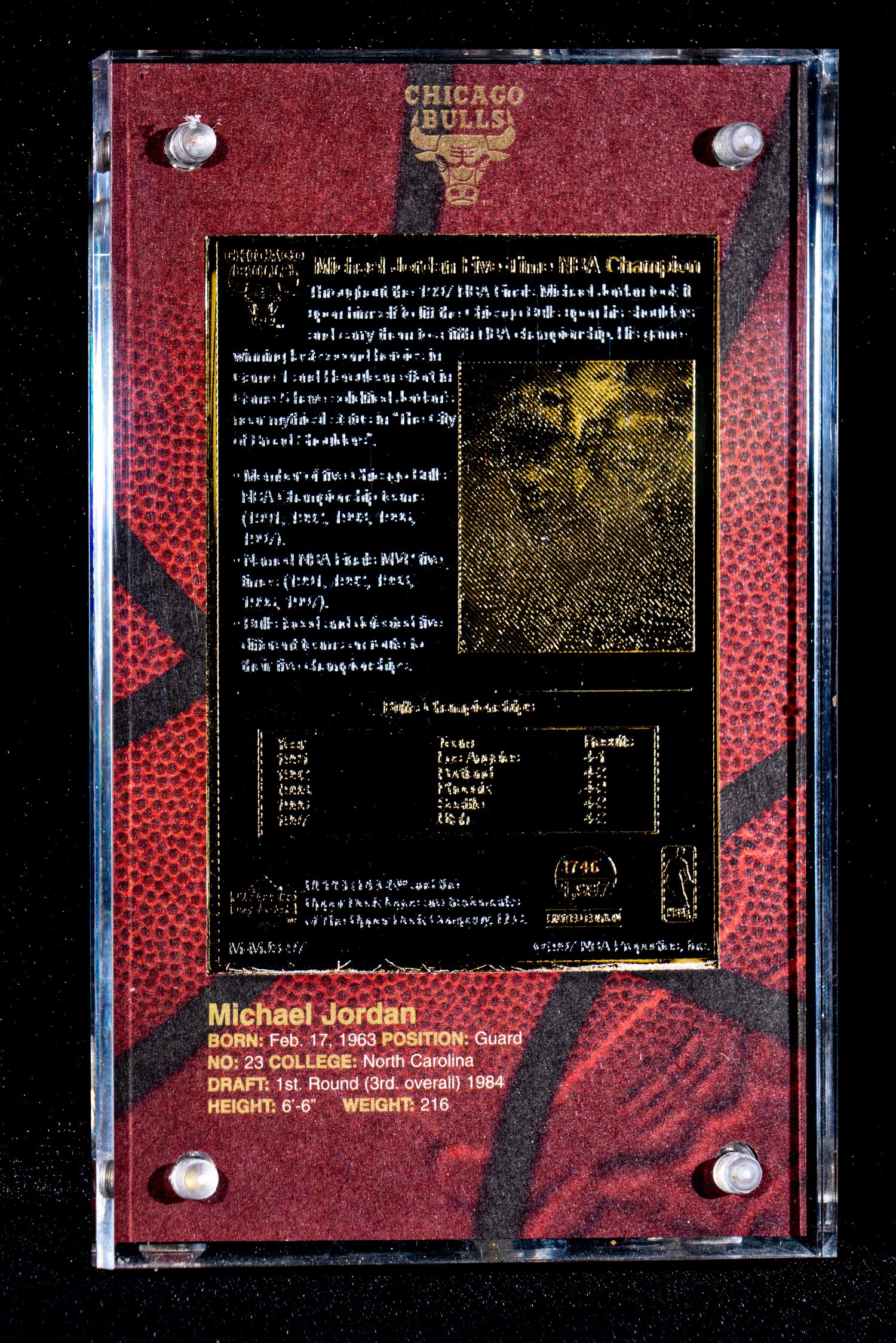 A Group of Three 1997 Upper Deck Limited Edition Michael Jordan 24k Gold Nickel Silver Cards,
