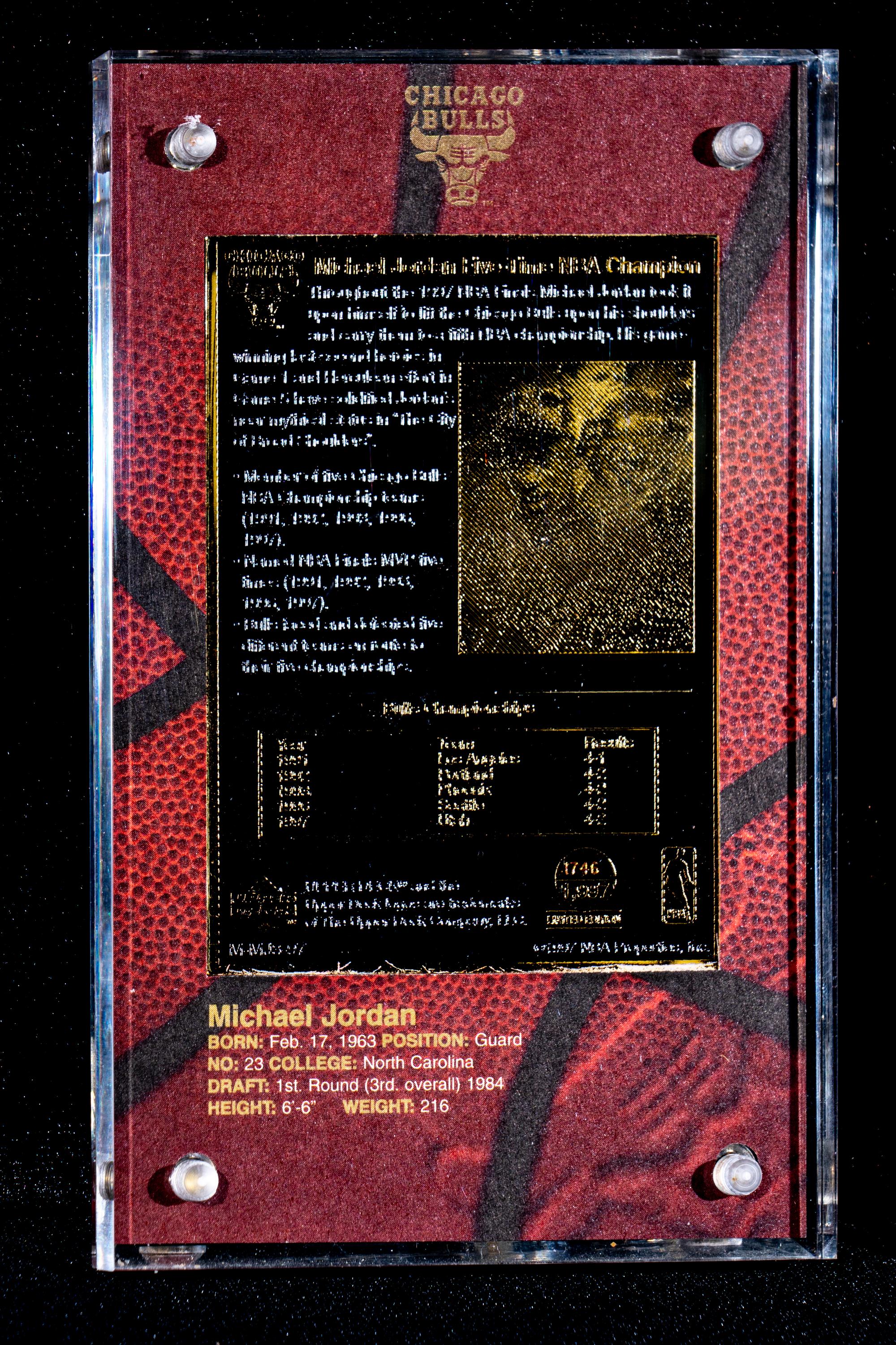 A Group of Three 1997 Upper Deck Limited Edition Michael Jordan 24k Gold Nickel Silver Cards,