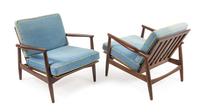 Danish, c.1960, a pair of armchairs