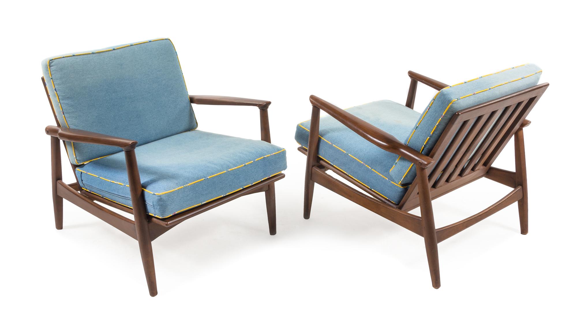 Danish, c.1960, a pair of armchairs