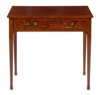 A Georgian Style Mahogany Writing Table Height 28 1/2 x width 34 1/4 x depth 22 1/2 inches.