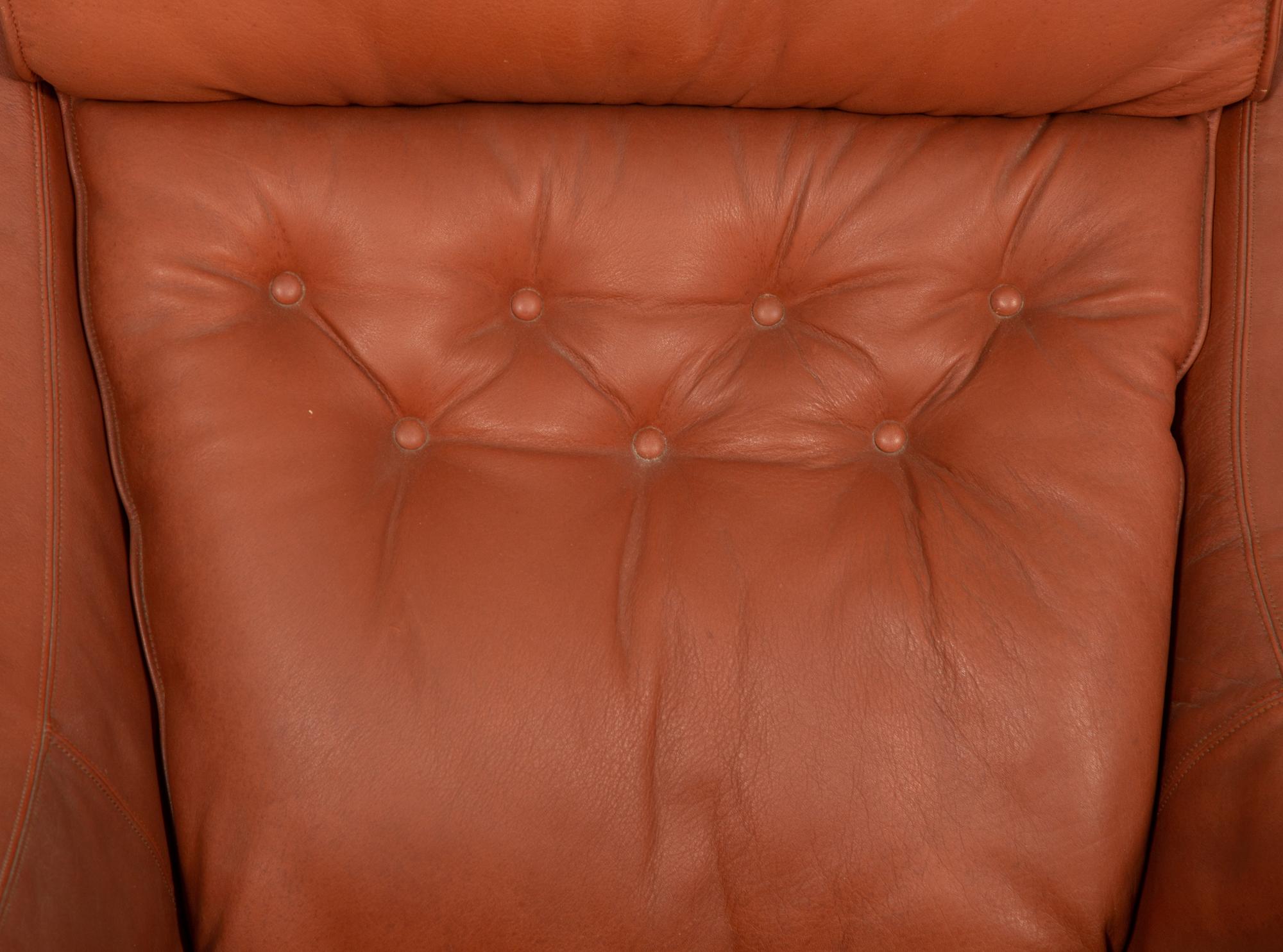 A Falcon Leather Armchair and Ottoman by Sigurd Ressell for Vatne Mobler