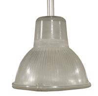 A Set of Three Industrial Holophane Pendants 11" W x 11" D x 22" H — France, Circa 1960
