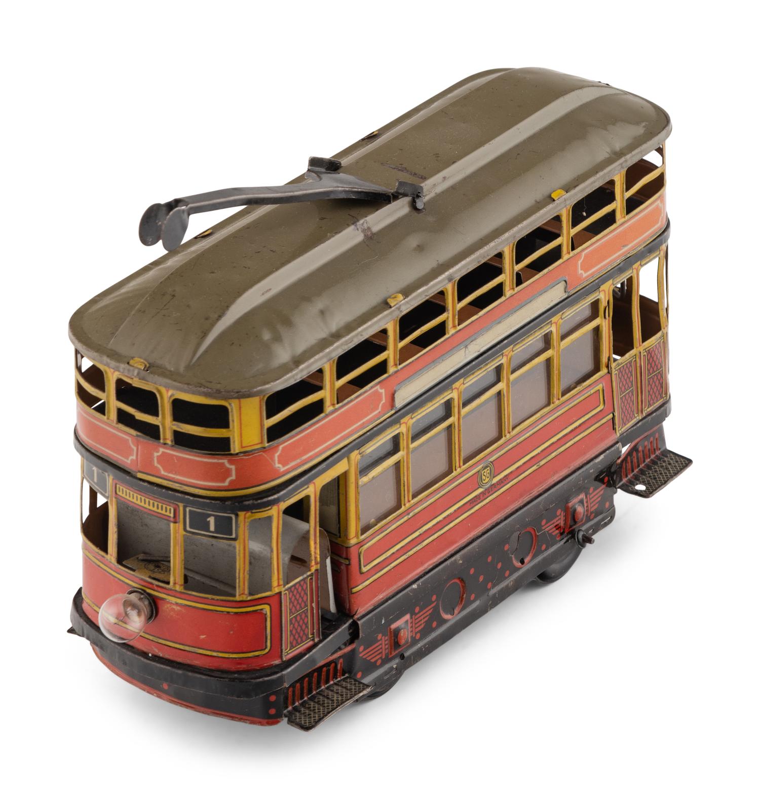 A Gunthermann Double Decker Trolley Wind Up Toy