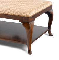 A Queen Anne Style Upholstered Two-Tier Coffee Table