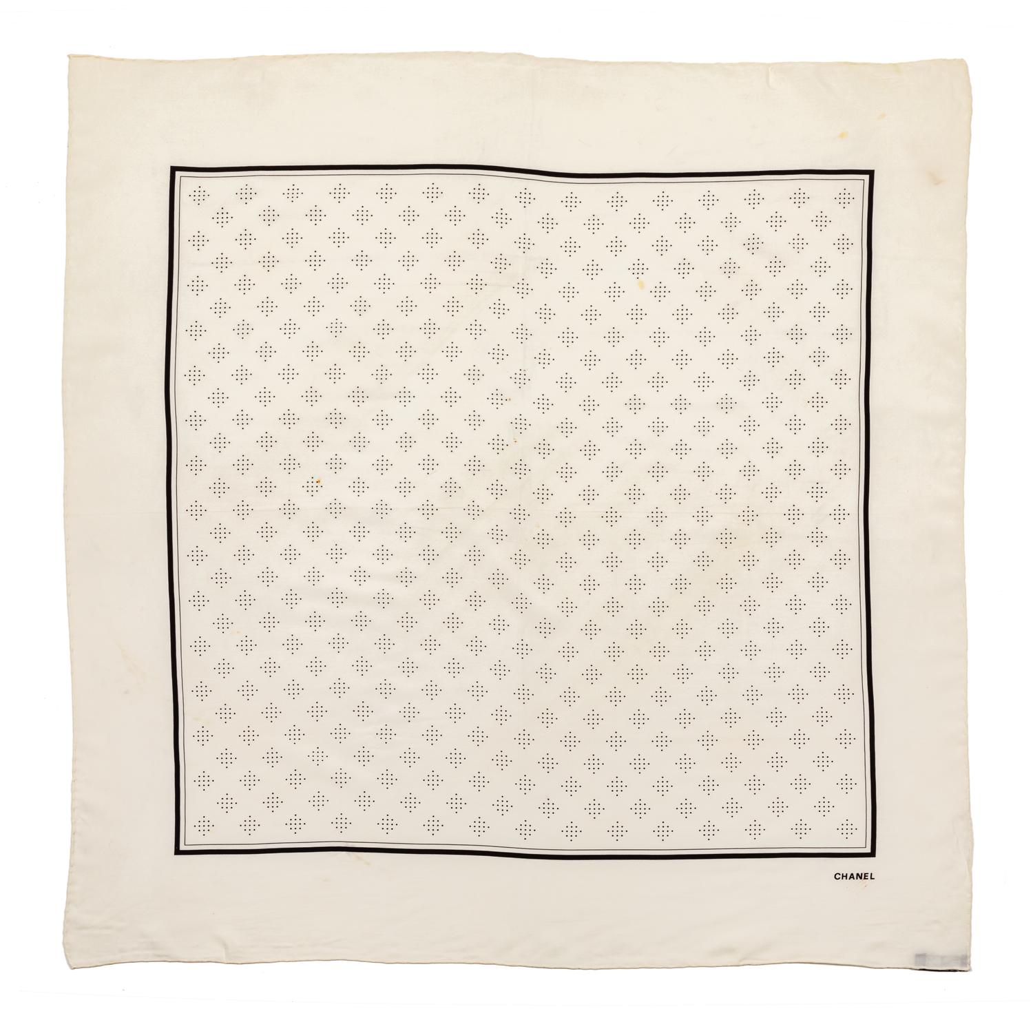 Chanel Cream Silk Scarf,